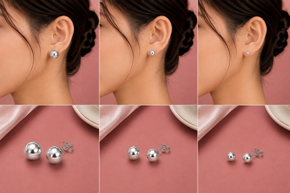 Classic Silver Ball Stud Earrings