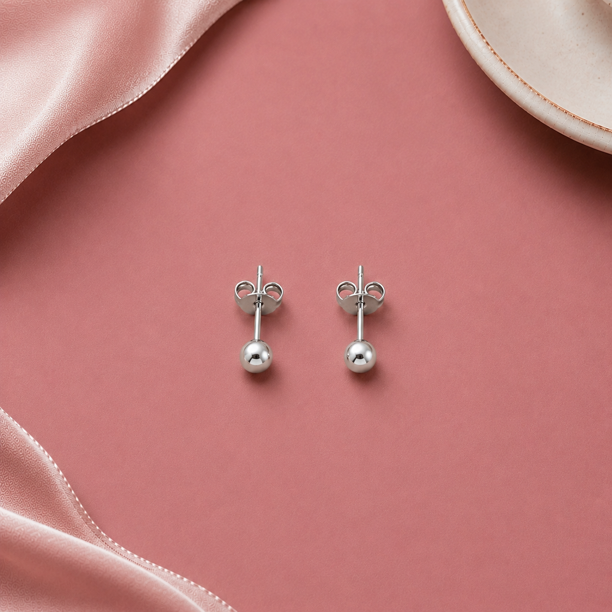 Classic Silver Ball Stud Earrings