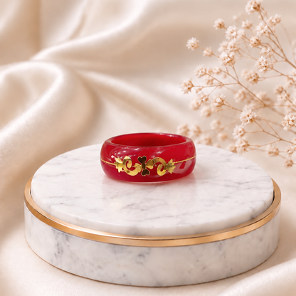 Decorative Gold-Wire & Sticker Fashion Ring