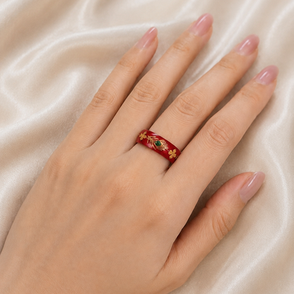Decorative Gold-Wire & Sticker Fashion Ring