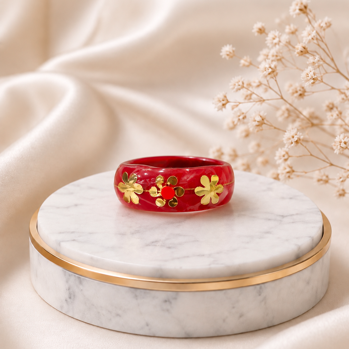 Decorative Gold-Wire & Sticker Fashion Ring