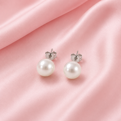 Classic Pearl Stud Earrings – Big, Large & Small