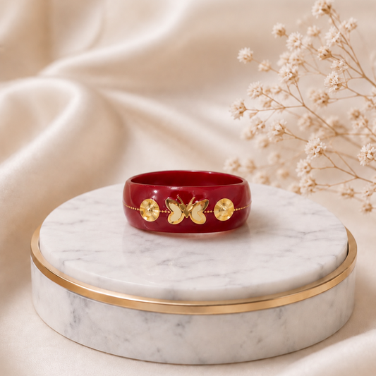 Decorative Gold-Wire & Sticker Fashion Ring