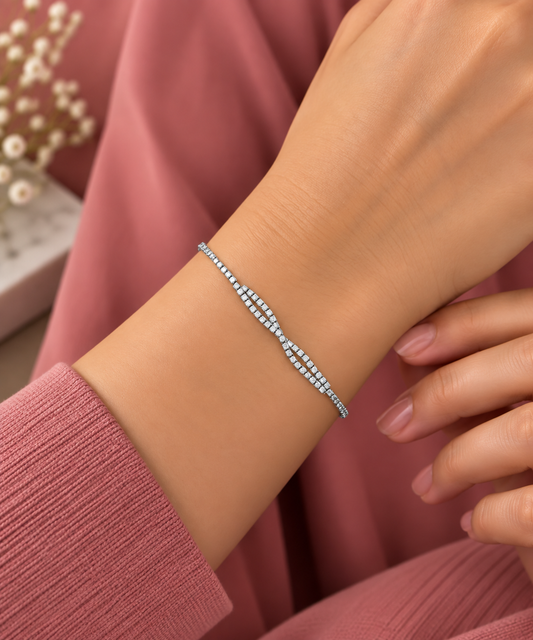 Infinity Twist Sterling Silver Bracelet