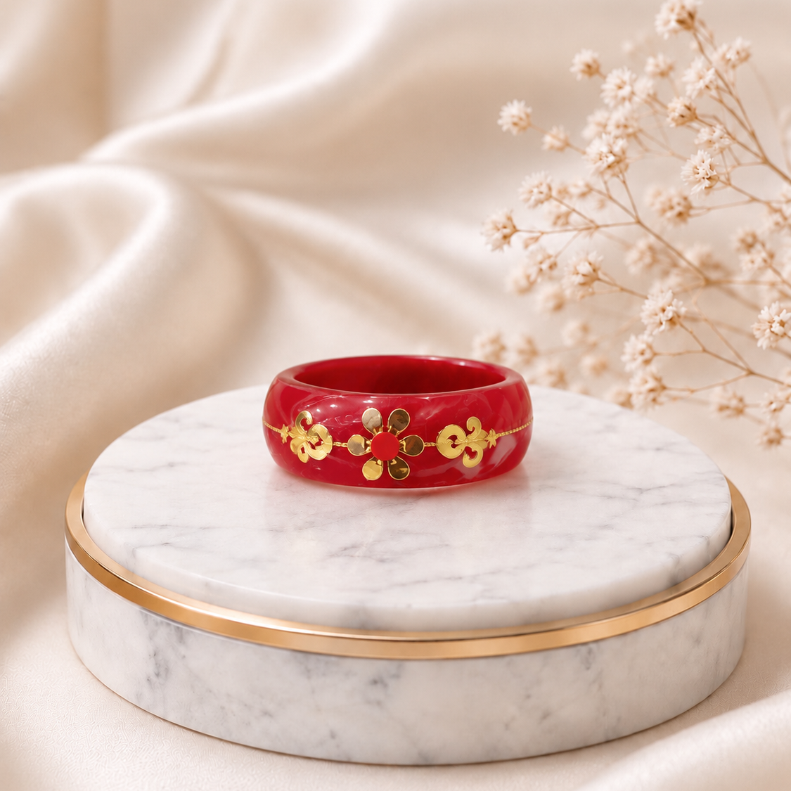 Decorative Gold-Wire & Sticker Fashion Ring