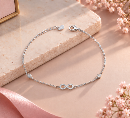 Infinity Charm Silver Bracelet