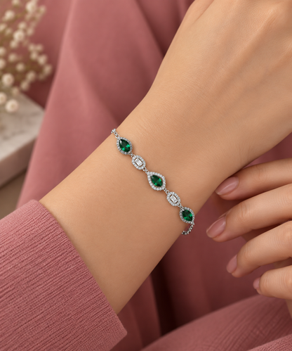Royal Emerald Charm Bracelet