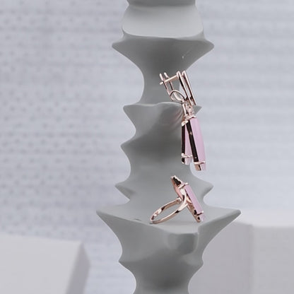 Pink Mirage Rose Silver Set