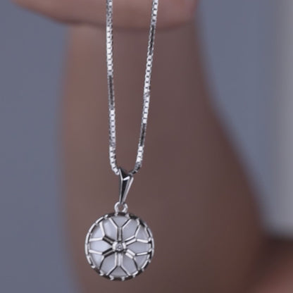 Silver Glow Floral Pendant