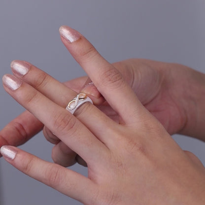 White Grace Infinity Rose Silver Set