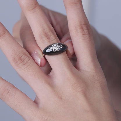 Modern Muse Black Ceramic Silver Set