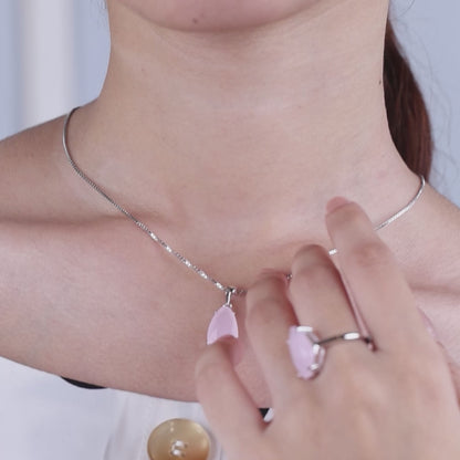 Elegance In Every Drop-- Pink Silver Set