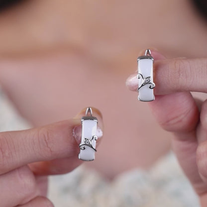 Silver Leaf Design Ring & Earrings Set