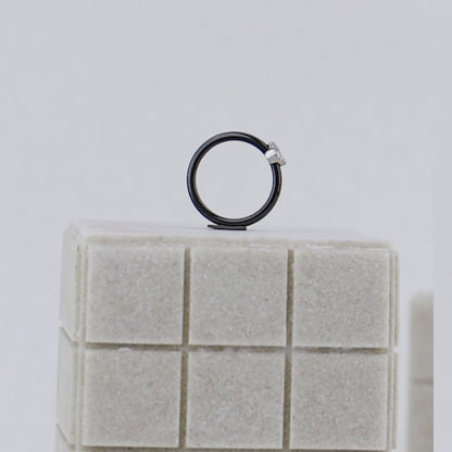 Silver Square Ceramic Ring