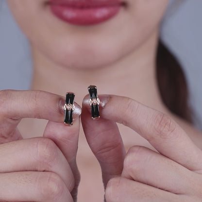 Black Ceramic Elegance J-Lock Earrings