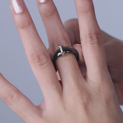 Luxe Line Black Ceramic Silver Set