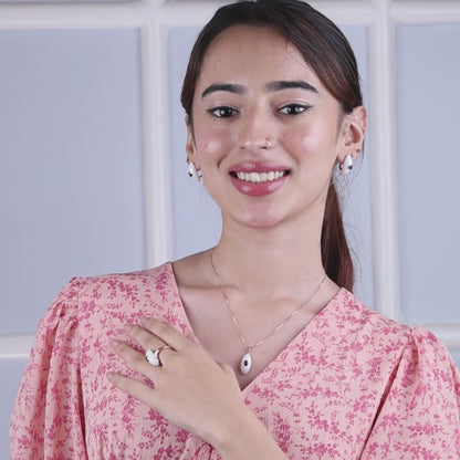 Eternal Contrast Silver Rose Set