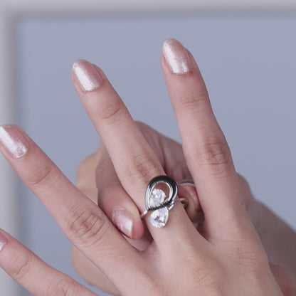 Silver Black Luxe Solitaire Duo