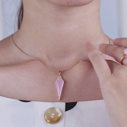 Pink Mirage Rose Silver Set