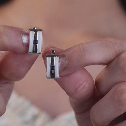 Blue Essence White Ceramic Silver Set