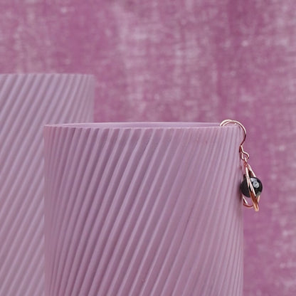 Noir Motion Ball Earrings- Modern 925 Silver Rose Design