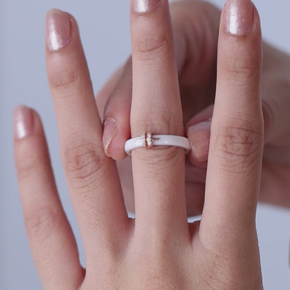 White Ceramic Arrow Silver Rose Set