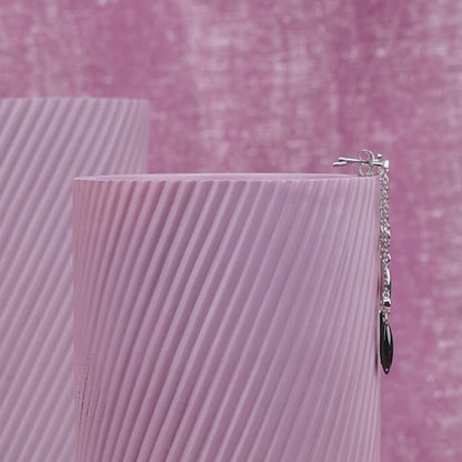 Dual Marquise Drop Silver Earrings