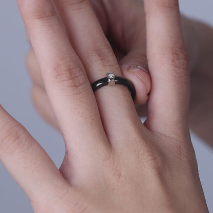 Black Ceramic Square Shine Silver Set