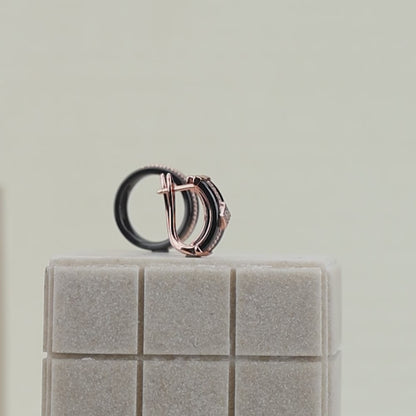 Silver Black Luxe Diamond Rose Set