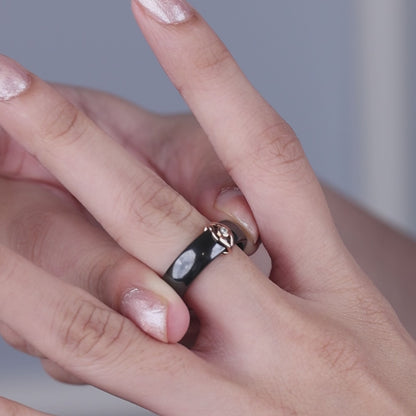 Rose Silver Eye Ceramic Ring