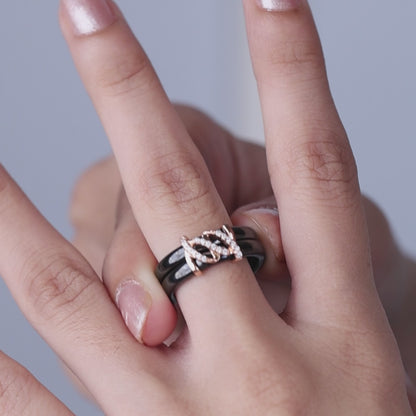 Infinity Swirl Black Rose Ceramic Set