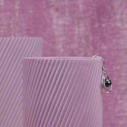 Noir Motion Ball Earrings - Modern 925 Silver Design