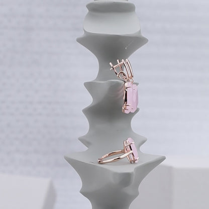 Feel The Pink Glow- 925 Silver Teardrop Set