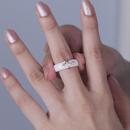 Sliver Rose Leaf Design Ring & Earrings Set