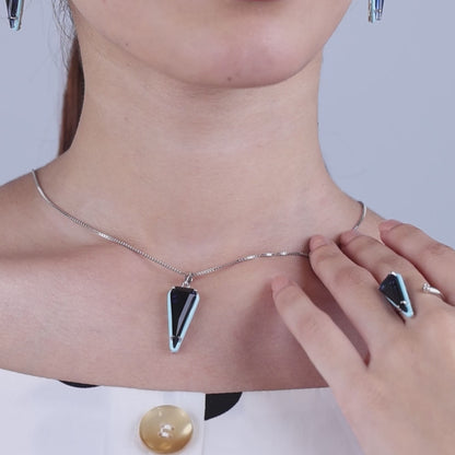 Midnight Aura-- Blue Crystal Silver Set