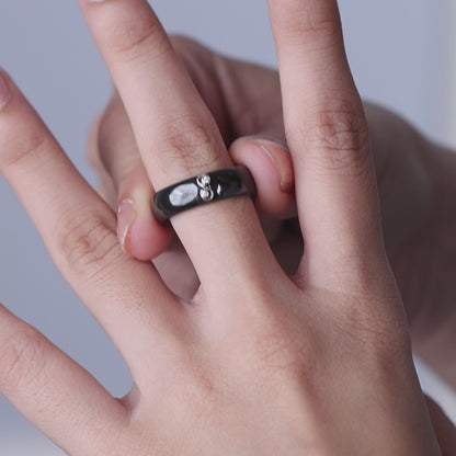 Black Ceramic Infinity Spark Silver Set