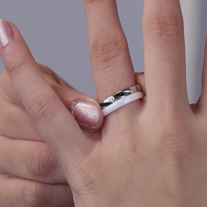 Zen -Twist Dual Tone Silver Ceramic Set