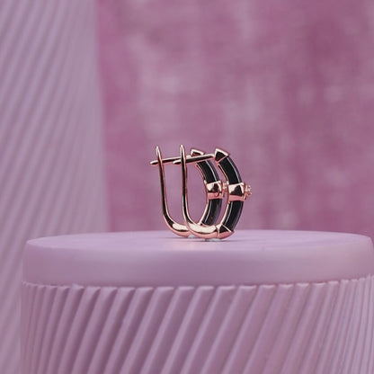 Black Ceramic Elegance J-Lock Earrings